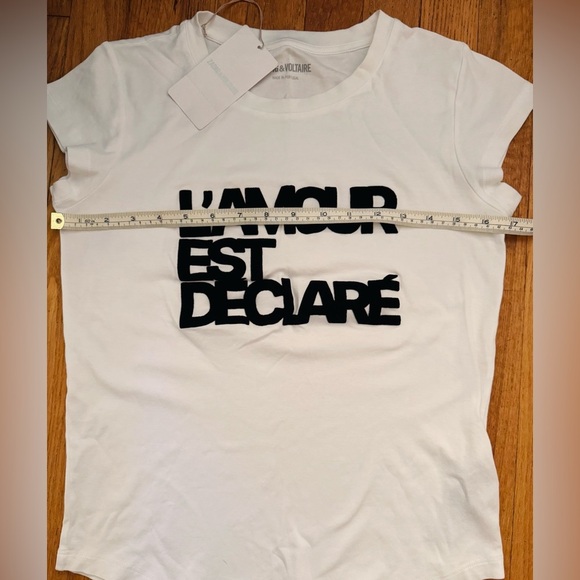 ZADIG AND VOLTAIRE Skinny L'amour Est Déclaré T-Shirt - Picture 6 of 6